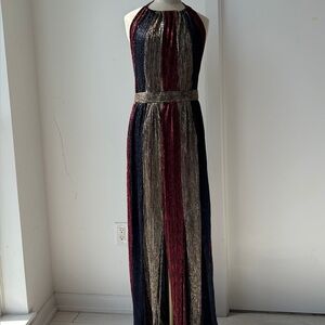 2015 Bec + Bridge Metallic Halter Maxi Dress - Small